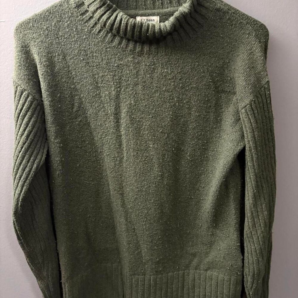 Llbean Women's Green and Khaki Jumper